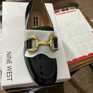 Brand new in the box Nine West patent leather loafers